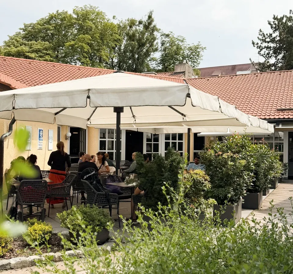 Parkclub Nymphenburg terrace on a sunny day